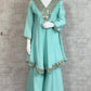 Cosmos Fabric Mirror Work Anarkali Plazo Set