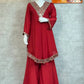 Cosmos Fabric Mirror Work Anarkali Plazo Set