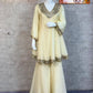 Cosmos Fabric Mirror Work Anarkali Plazo Set