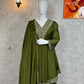 Cosmos Fabric Mirror Work Anarkali Plazo Set