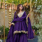 Cosmos Fabric Mirror Work Anarkali Plazo Set