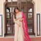 Cosmos Jacquard Designer Gown with Bandhani Print Dupatta | Pearl Beads Embroidery | Wedding & Festive Wear