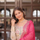 Cosmos Jacquard Designer Gown with Bandhani Print Dupatta | Pearl Beads Embroidery | Wedding & Festive Wear