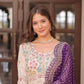 Cosmos Jacquard Designer Gown with Bandhani Print Dupatta | Pearl Beads Embroidery | Wedding & Festive Wear