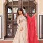 Cosmos Jacquard Designer Gown with Bandhani Print Dupatta | Pearl Beads Embroidery | Wedding & Festive Wear
