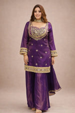 Cosmos Mirror Work Kurti Palazzo Set