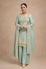 Cosmos Mirror Work Kurti Palazzo Set