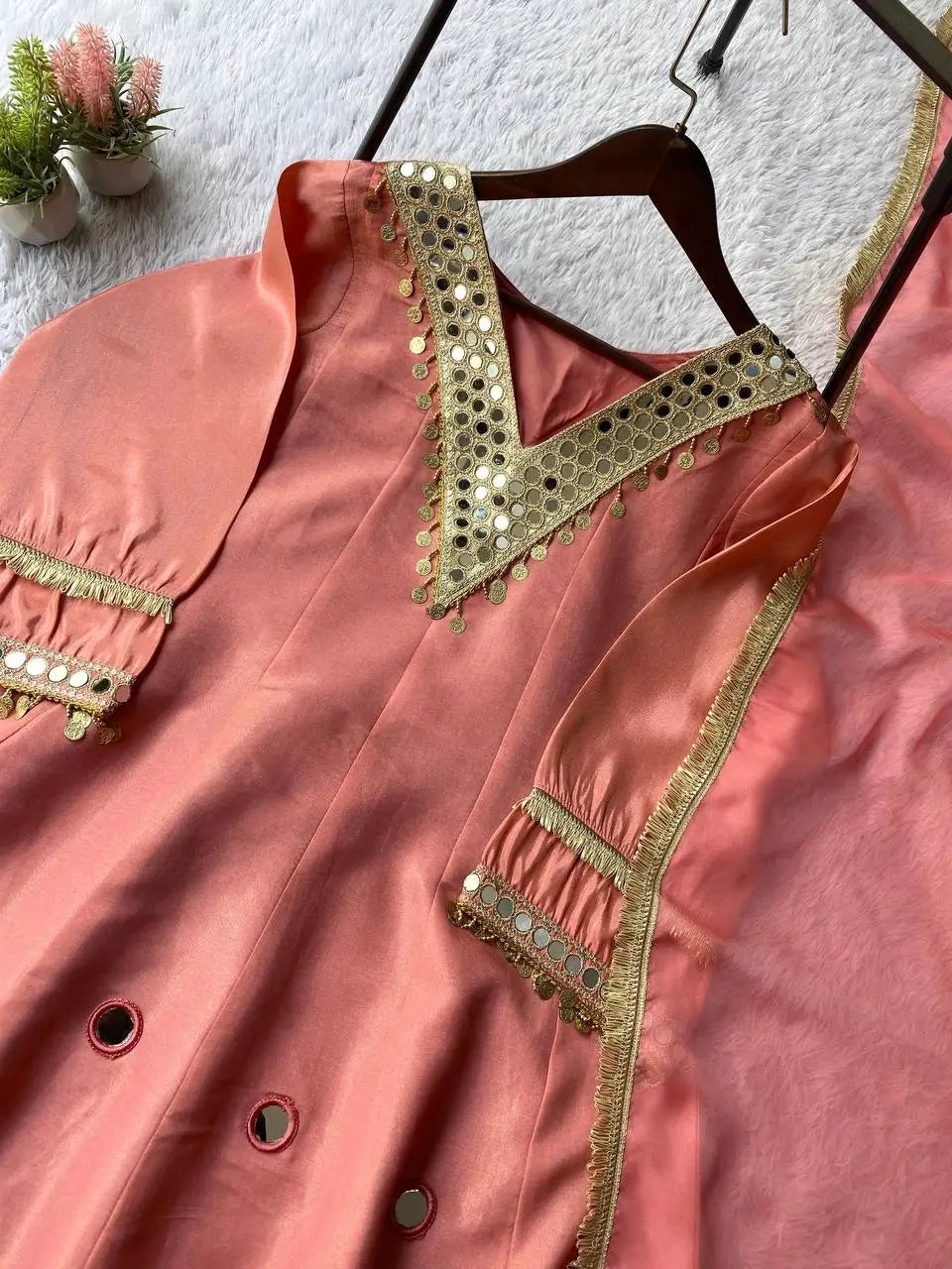 Coss Moss Embroidered Kurti Salwar Set