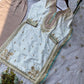Crape Silk Embroidered Palazzo Suit Set for Wedding and Festive Wear