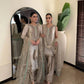 Crape Silk Embroidered Palazzo Suit Set for Wedding and Festive Wear