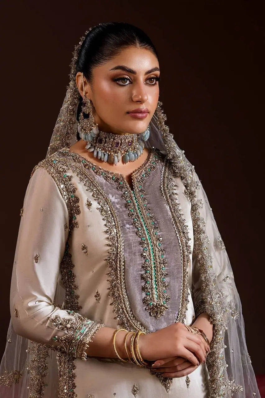Crape Silk Embroidered Palazzo Suit Set for Wedding and Festive Wear