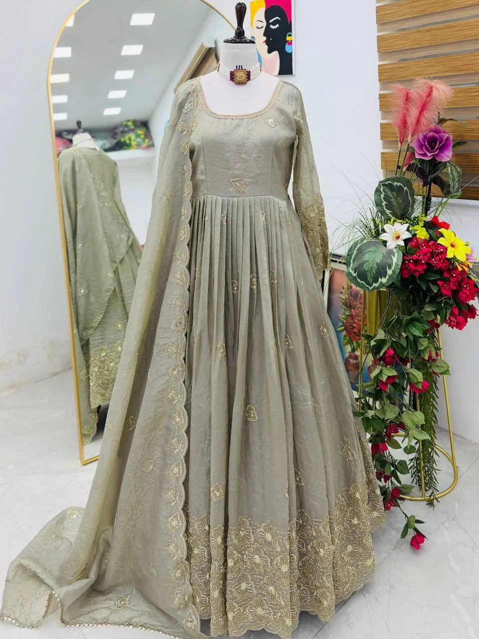 Crazy Gold Sequin Gown