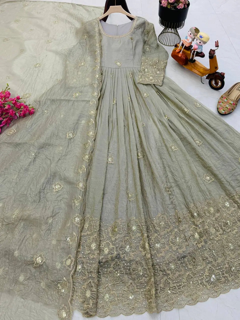 Crazy Gold Sequin Gown