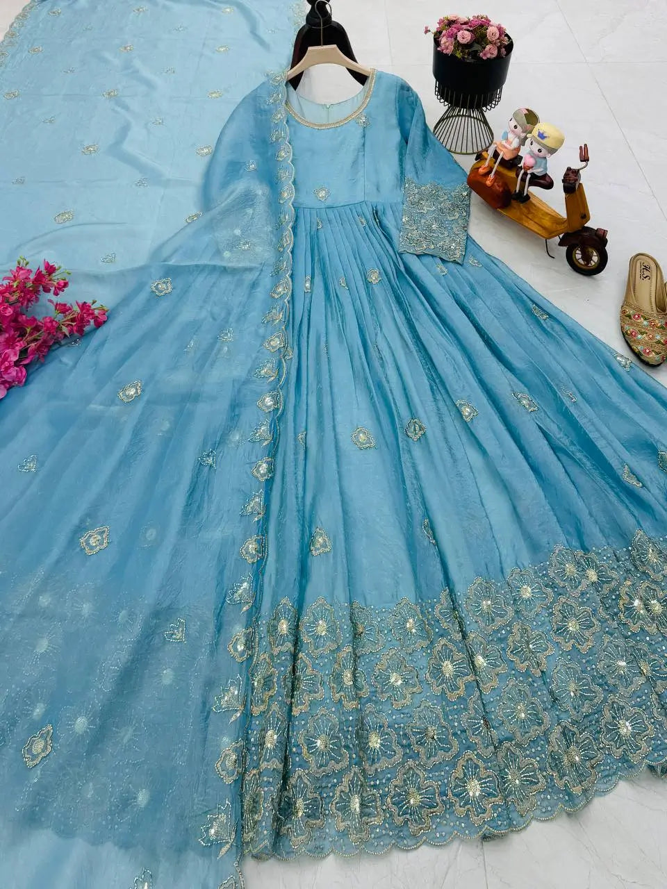 Crazy Gold Sequin Gown