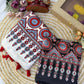 Cream Ajrakh Mirror Saree