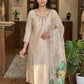 Cream Chanderi Kurta Set With Linen Dupatta