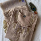 Cream Chanderi Kurta Set With Linen Dupatta