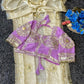 Cream Chinon Saree with Kachi Gota Patti HandWork Fully Stitched Aangi Blouse