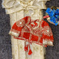 Cream Chinon Saree with Kachi Gota Patti HandWork Fully Stitched Aangi Blouse