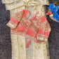 Cream Chinon Saree with Kachi Gota Patti HandWork Fully Stitched Aangi Blouse