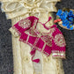 Cream Chinon Saree with Kachi Gota Patti HandWork Fully Stitched Aangi Blouse