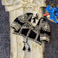 Cream Chinon Saree with Kachi Gota Patti HandWork Fully Stitched Aangi Blouse