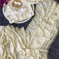 Cream Chinon Saree with Kachi Gota patti HandWork & Satin Aangi work Blouse