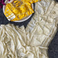 Cream Chinon Saree with Kachi Gota patti HandWork & Satin Aangi work Blouse