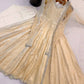 Cream Crush Tissue Anarkali Gown Set
