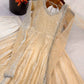 Cream Crush Tissue Anarkali Gown Set