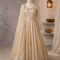 Cream Crush Tissue Anarkali Gown Set