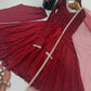Cream Crush Tissue Anarkali Gown Set