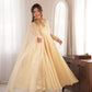 Cream Crush Tissue Anarkali Gown Set