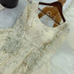 Cream Embroidered Crunchy Silk Anarkali Suit Set for Festive and Wedding Wear