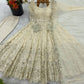 Cream Embroidered Crunchy Silk Anarkali Suit Set for Festive and Wedding Wear