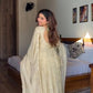 Cream Embroidered Crunchy Silk Anarkali Suit Set for Festive and Wedding Wear