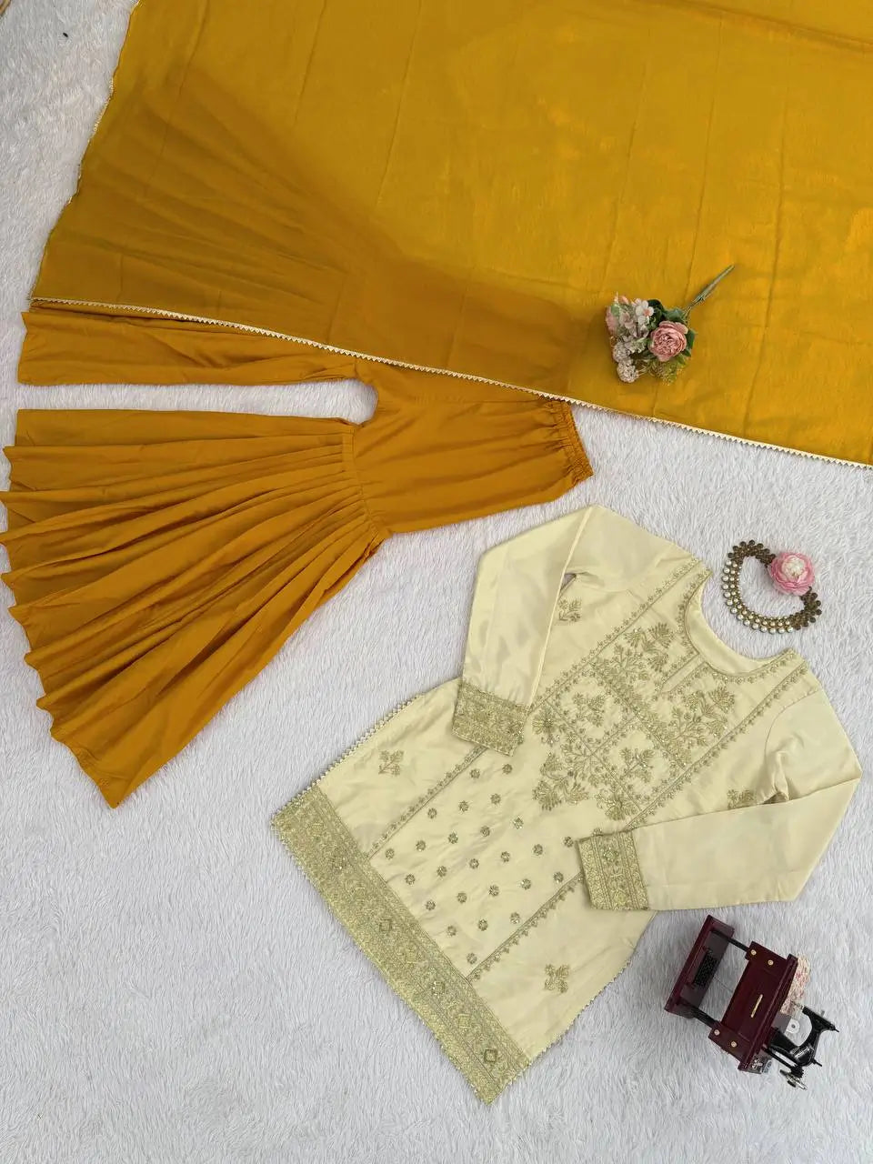 Crepe Embroidered Sharara Set with Dupatta