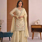 Crepe Silk Mirror Embroidery Sharara Set