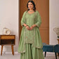 Crepe Silk Mirror Embroidery Sharara Set