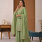 Crepe Silk Mirror Embroidery Sharara Set