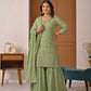 Crepe Silk Mirror Embroidery Sharara Set