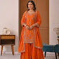 Crepe Silk Mirror Embroidery Sharara Set