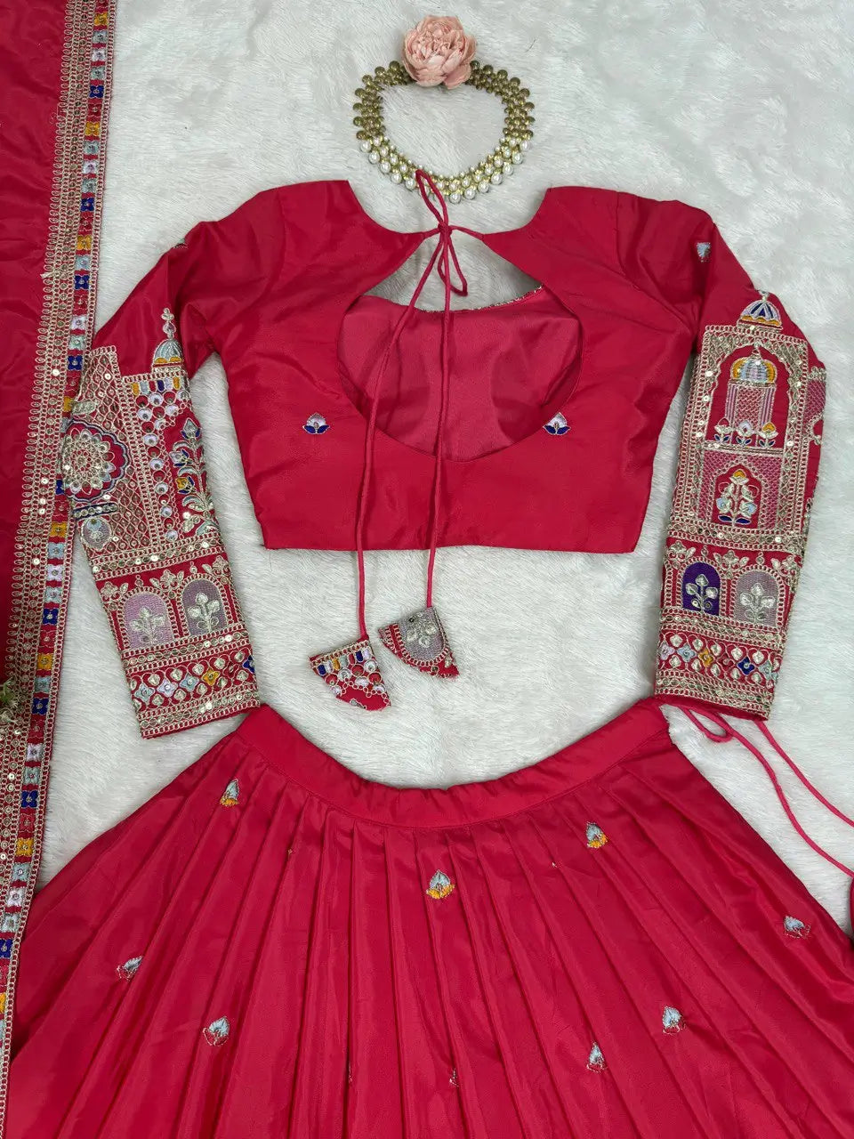 Crepe Silk Thread and Sequin Embroidered Lehenga Choli Set