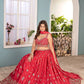 Crimson Chinon Sequin Coding Lehenga Set