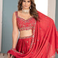 Crimson Chinon Sequin Coding Lehenga Set
