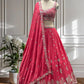 Crimson Chinon Sequin Coding Lehenga Set