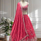 Crimson Chinon Sequin Coding Lehenga Set