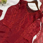 Crimson Embroidery Kurta Set with Dupatta