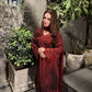 Crimson Embroidery Kurta Set with Dupatta