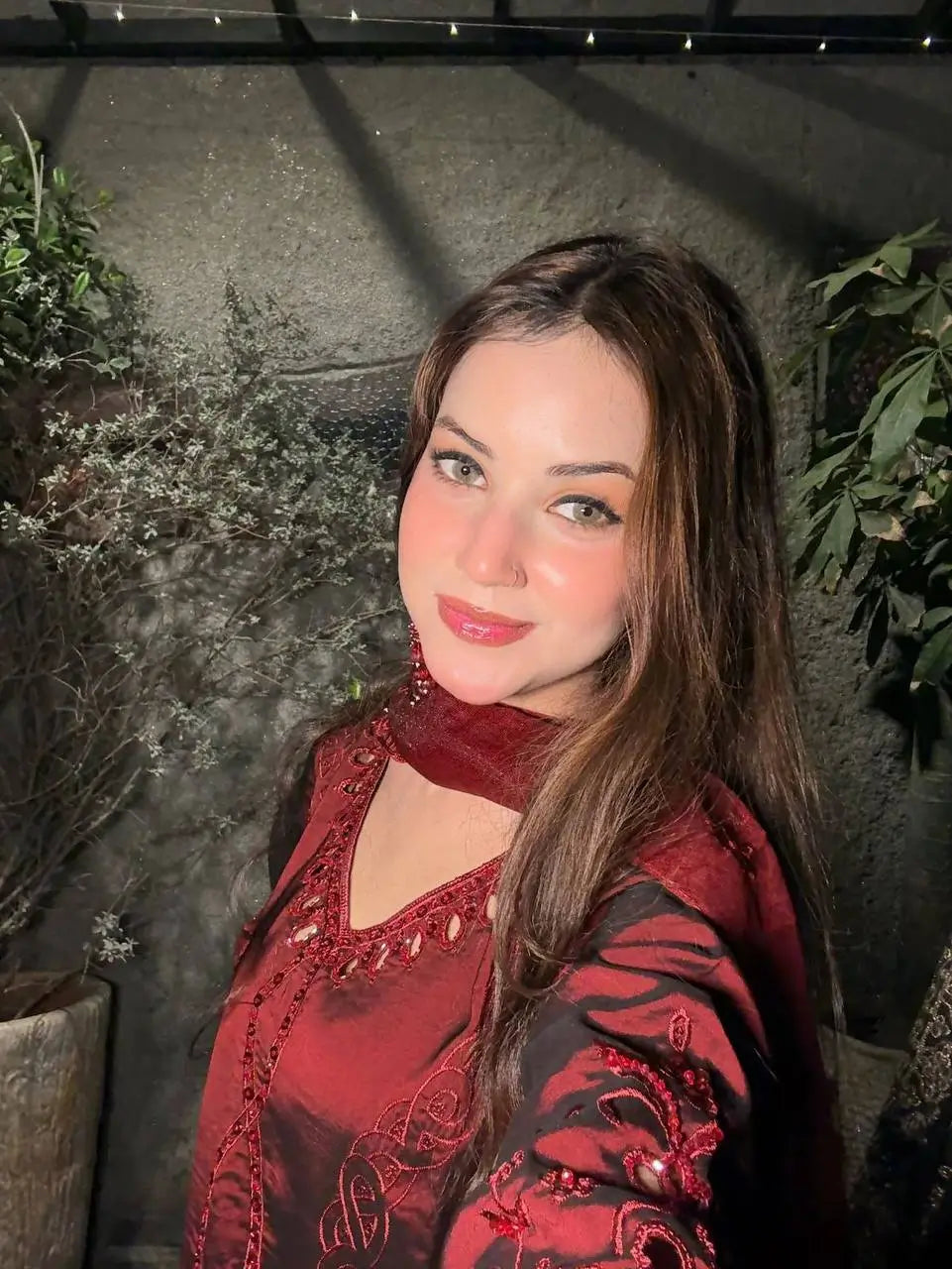 Crimson Embroidery Kurta Set with Dupatta